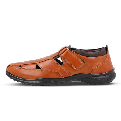 Walkaroo Xgo Men Solid Roman Sandals - WF6255 Tan - Walkaroo Footwear