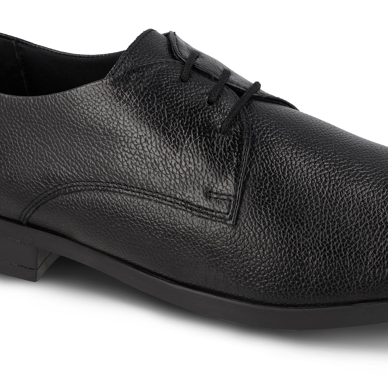 Walkaroo Leather Men formals Shoes - WF6051 Black - Walkaroo Footwear