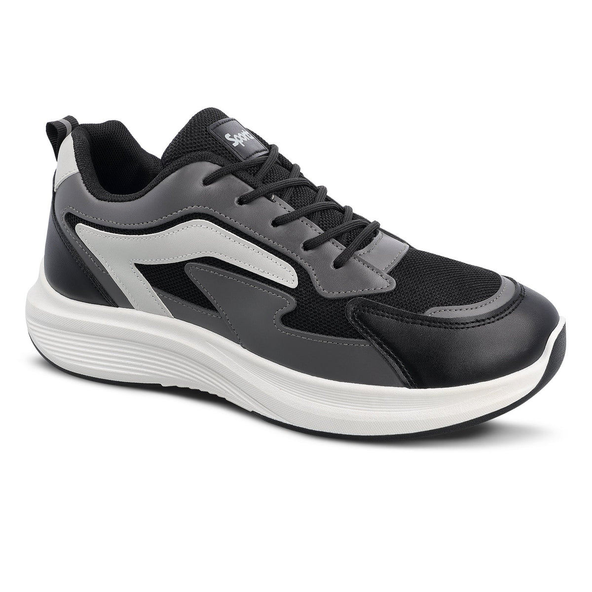 Men's Lace-up Walking Shoes - WS9129 Black Grey
