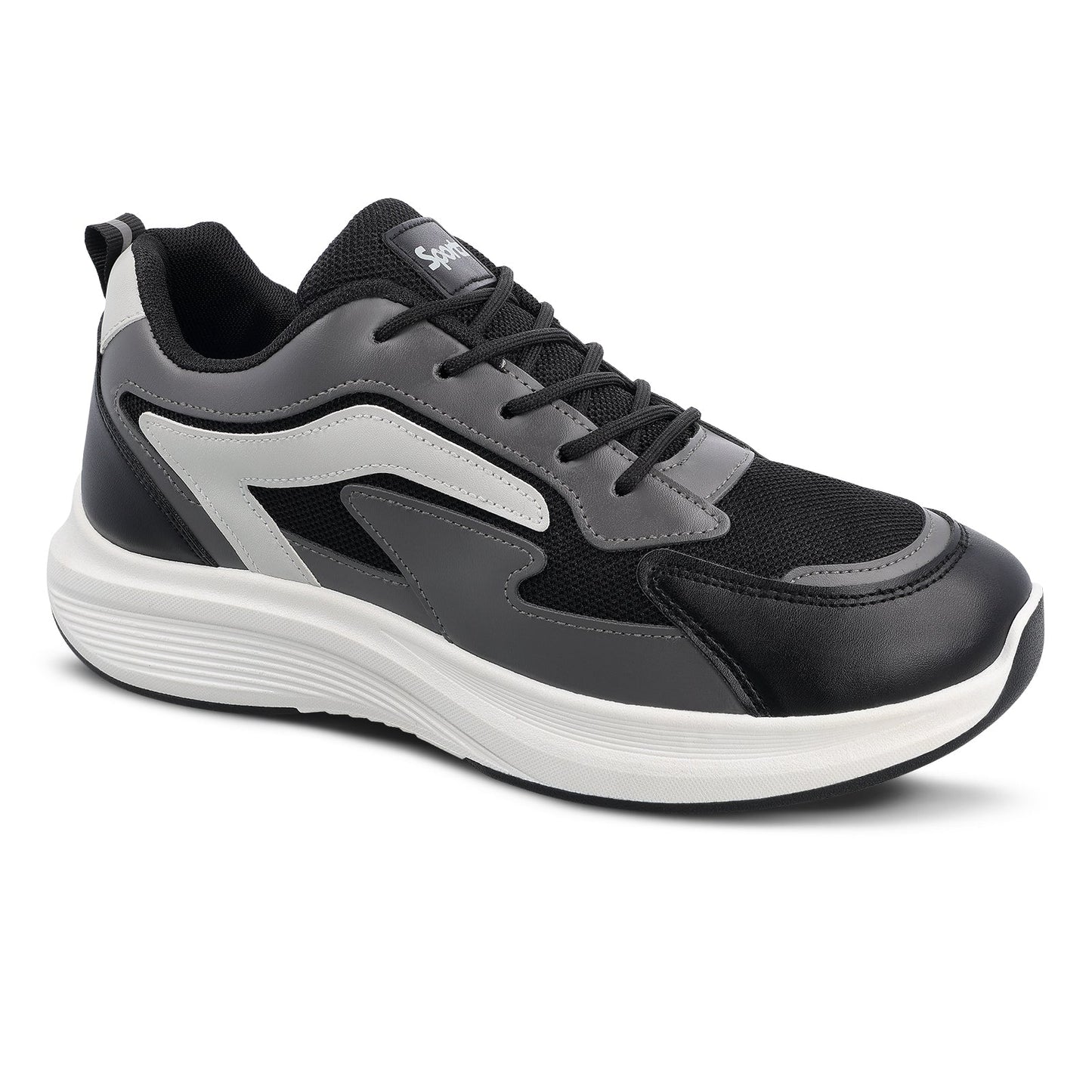 Men's Lace-up Walking Shoes - WS9129 Black Grey