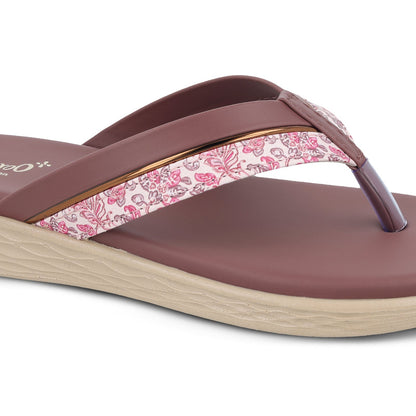 Women's Daily Wear V-Strap Sandals - WLP70414 Crushed Berry