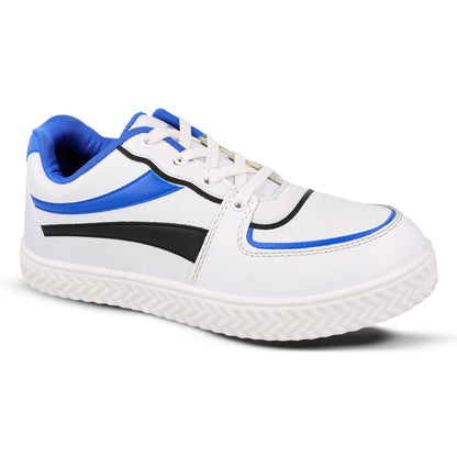 Walkaroo Boys Shoes - WK362 White Blue - Walkaroo Footwear