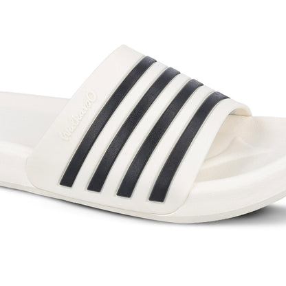 Boy's Flip Flop Sliders  - WC4819 White Black