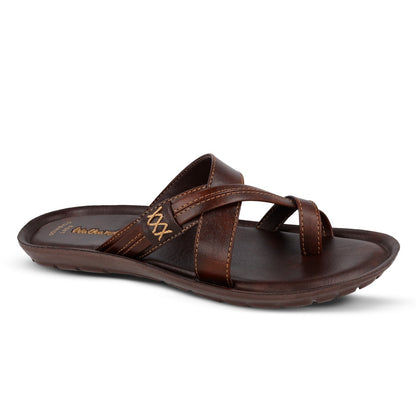 Walkaroo Boys Cross Strap Slide Sandals - 13322 Brown - Walkaroo Footwear