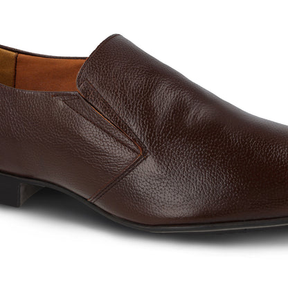 Walkaroo Leather Men formals Shoes - WF6053 Brown - Walkaroo Footwear