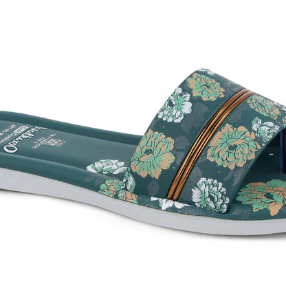 Women's Slide Sandals - WLR73014 Green