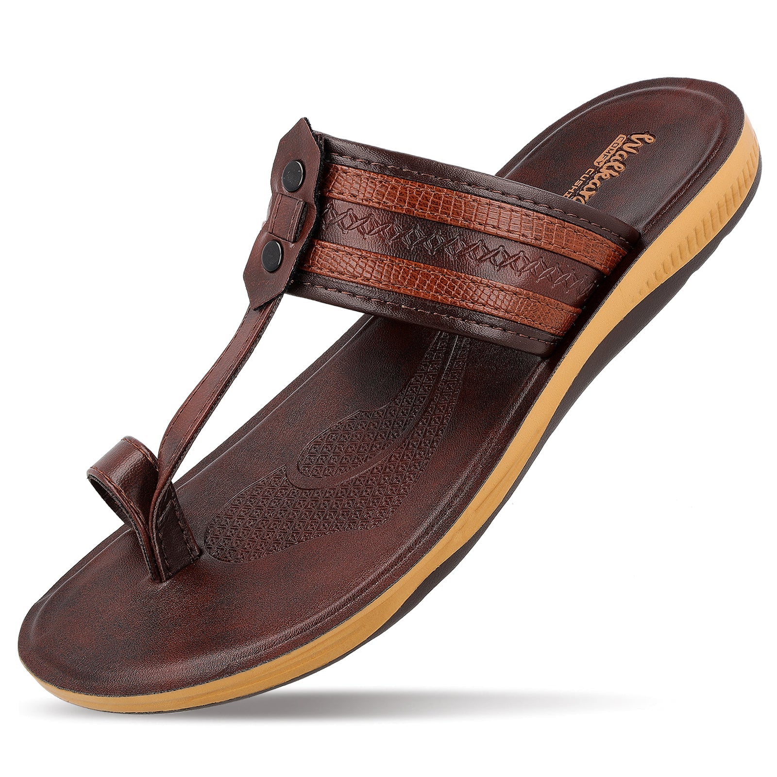 WALKAROO+ MEN SANDALS - WE1343 BROWN - Walkaroo Footwear