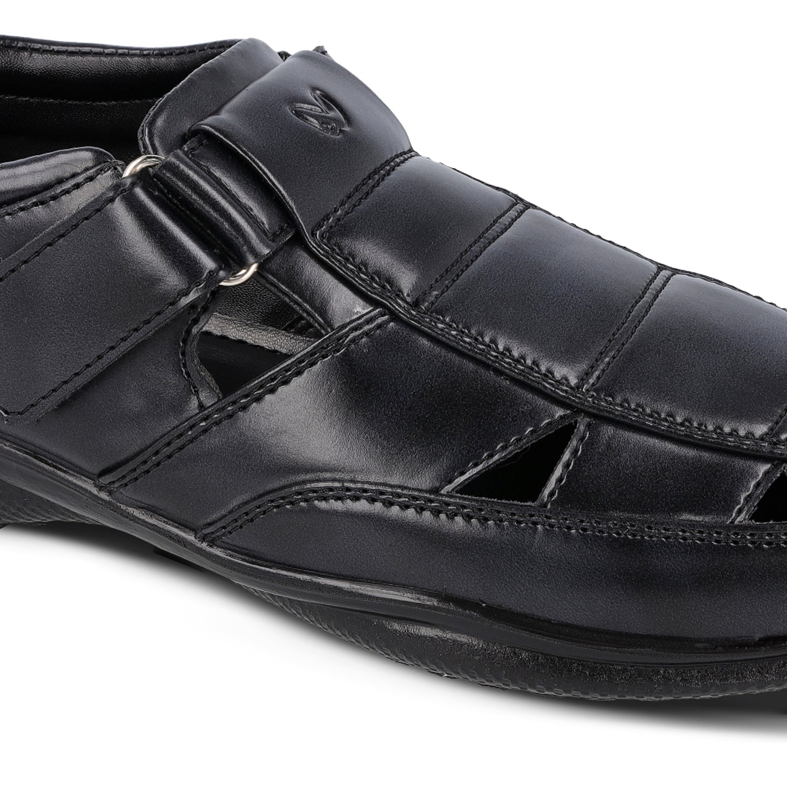 Walkaroo Xgo Men Solid Roman Sandals - WF6255 Black - Walkaroo Footwear