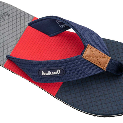 Walkaroo Men Printed Thong Flip Flop - WC4225 Navy Blue Red - Walkaroo Footwear