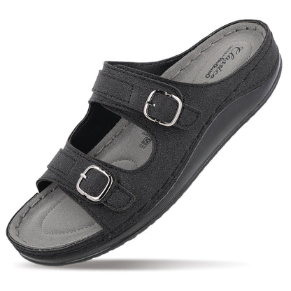 Women's Daily Wear Comfort Sandals - WLP74008 Black