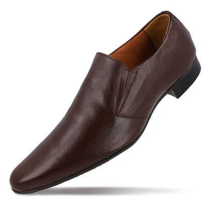 Walkaroo Leather Men formals Shoes - WF6053 Brown - Walkaroo Footwear