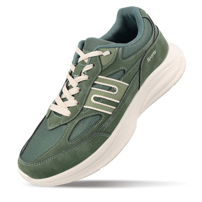Men's Suede Sports Sneakers - SGE24009 Dark Green