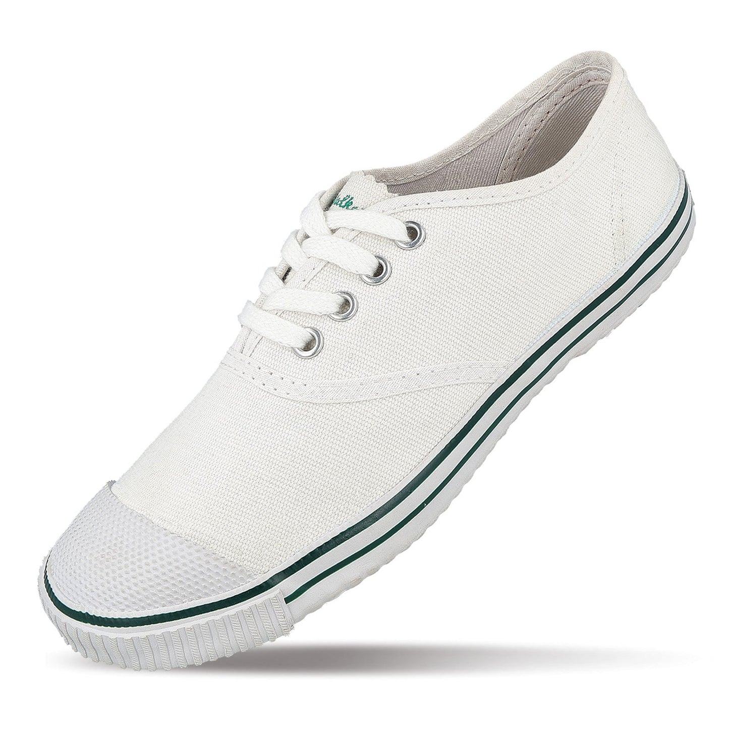 Kid's White Lace-up School Shoe - 566