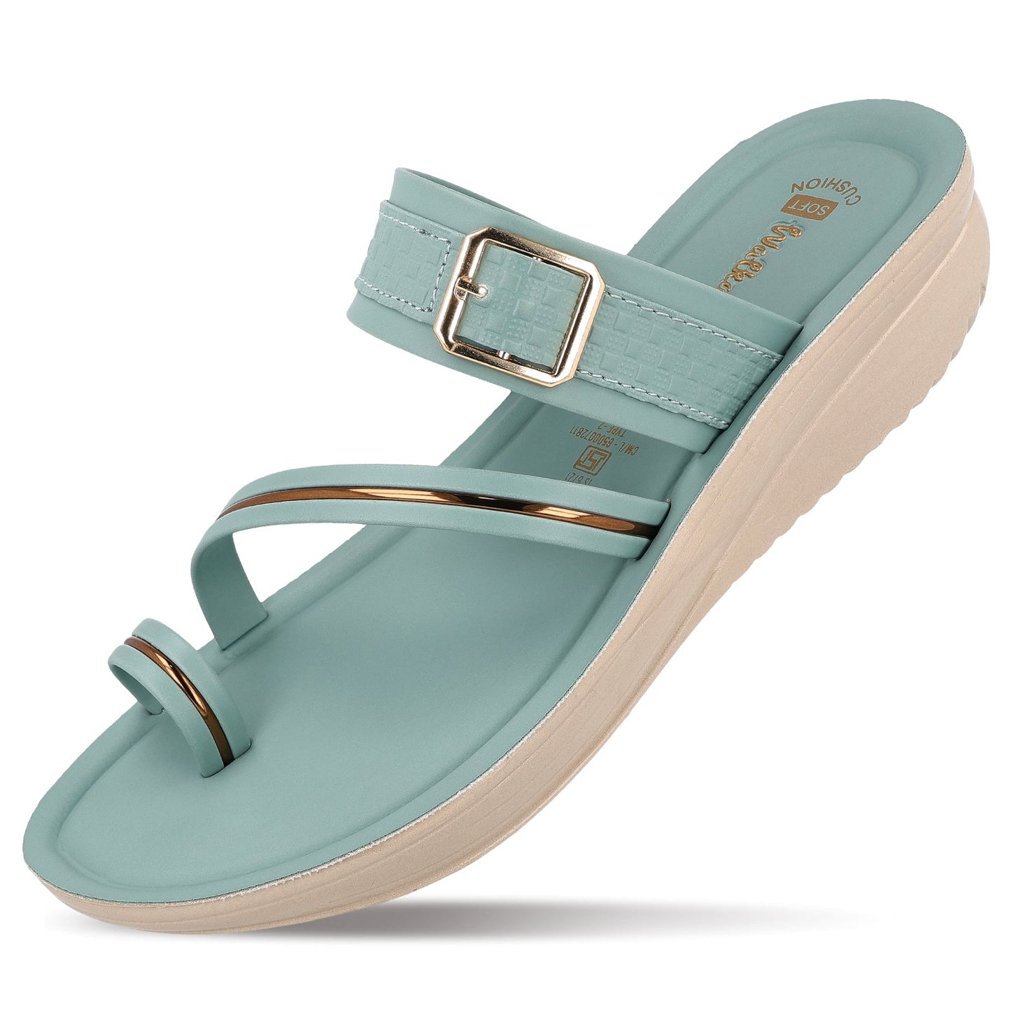 Women's Wedge Heel Sandals  - WLR72032 Teal Blue