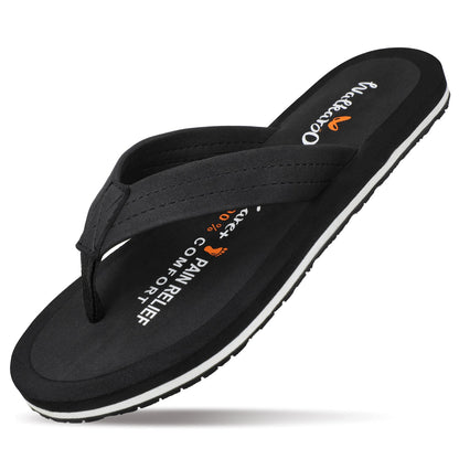 Walkaroo Men Solid Care Plus Flip-Flop - WH3810 Black - Walkaroo Footwear