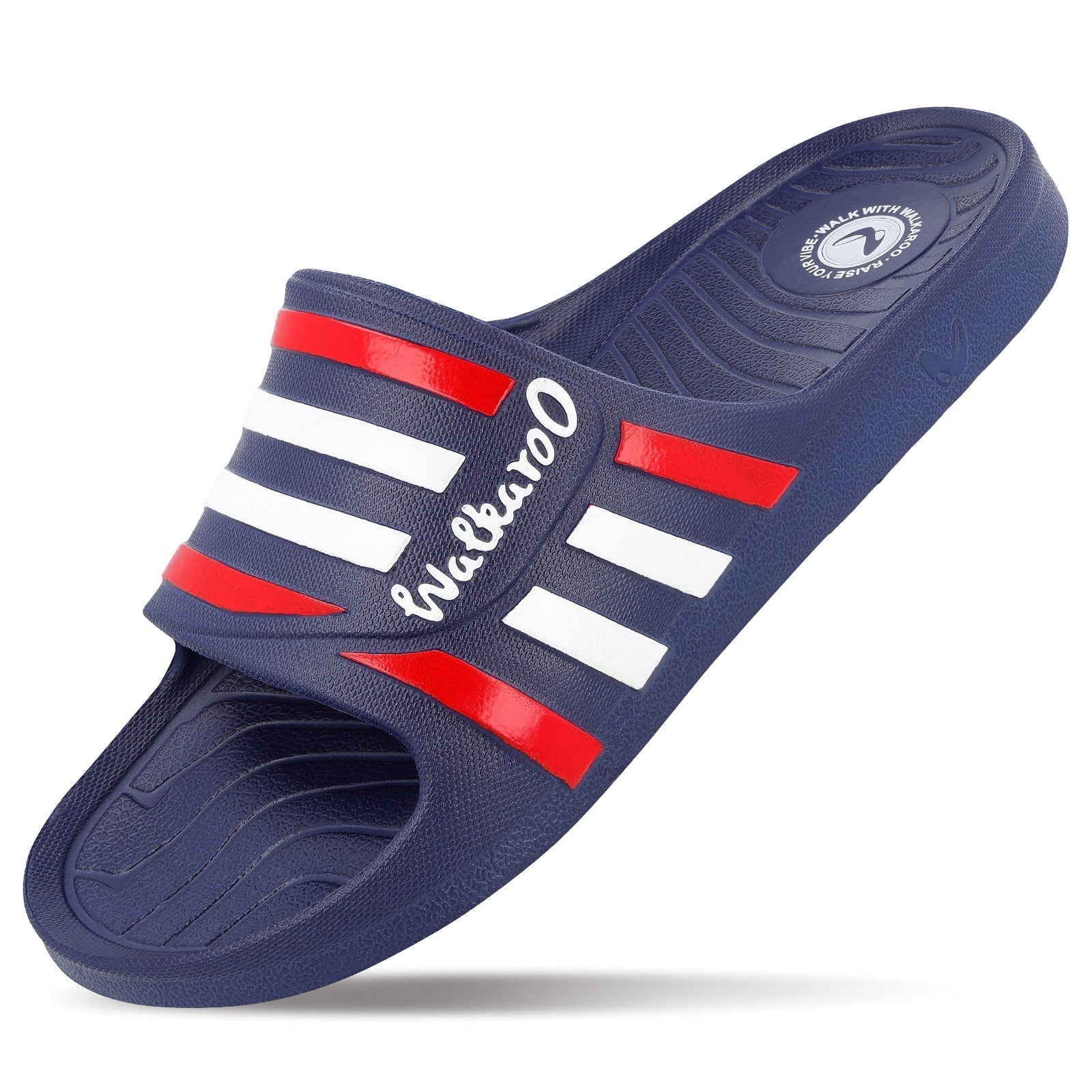 Walkaroo Mens Flip Flop Sliders - WC4835 Navy Blue - Walkaroo Footwear