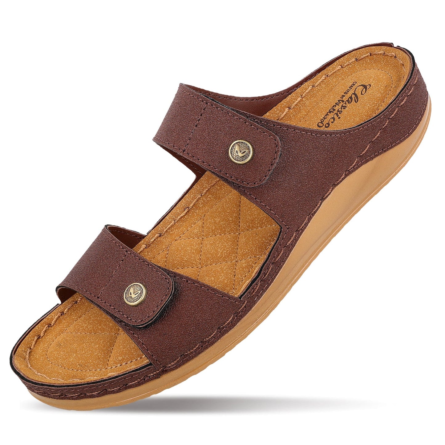 Women's Daily Wear Comfort Sandals - WLP74009 Brown