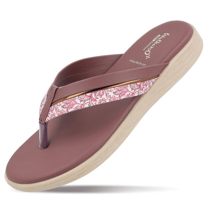 Women's Daily Wear V-Strap Sandals - WLP70414 Crushed Berry