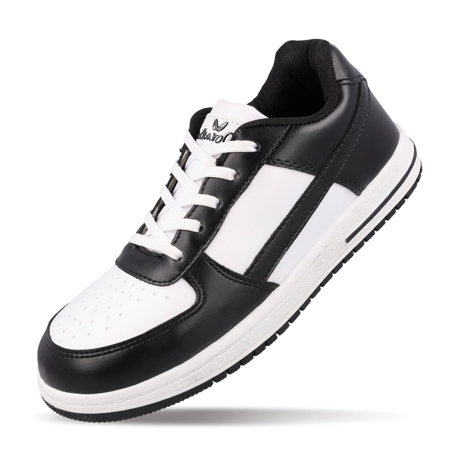 Walkaroo Men Walking Shoes - WY3335 Black white - Walkaroo Footwear