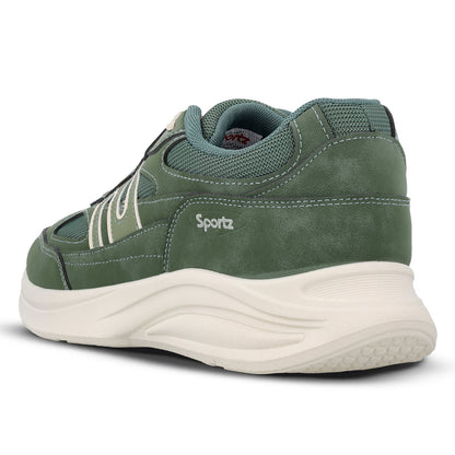 Men's Suede Sports Sneakers - SGE24009 Dark Green