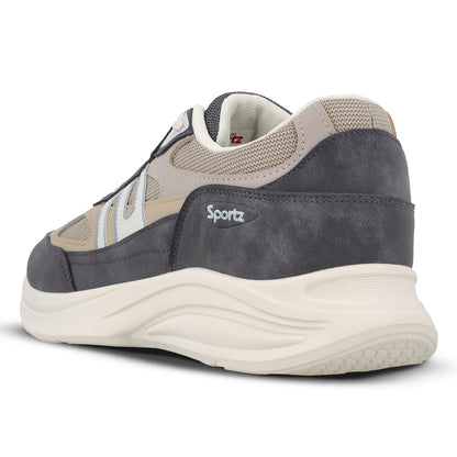 Men's Suede Sports Sneakers - SGE24009 Grey Beige