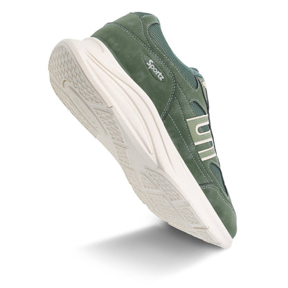 Men's Suede Sports Sneakers - SGE24009 Dark Green