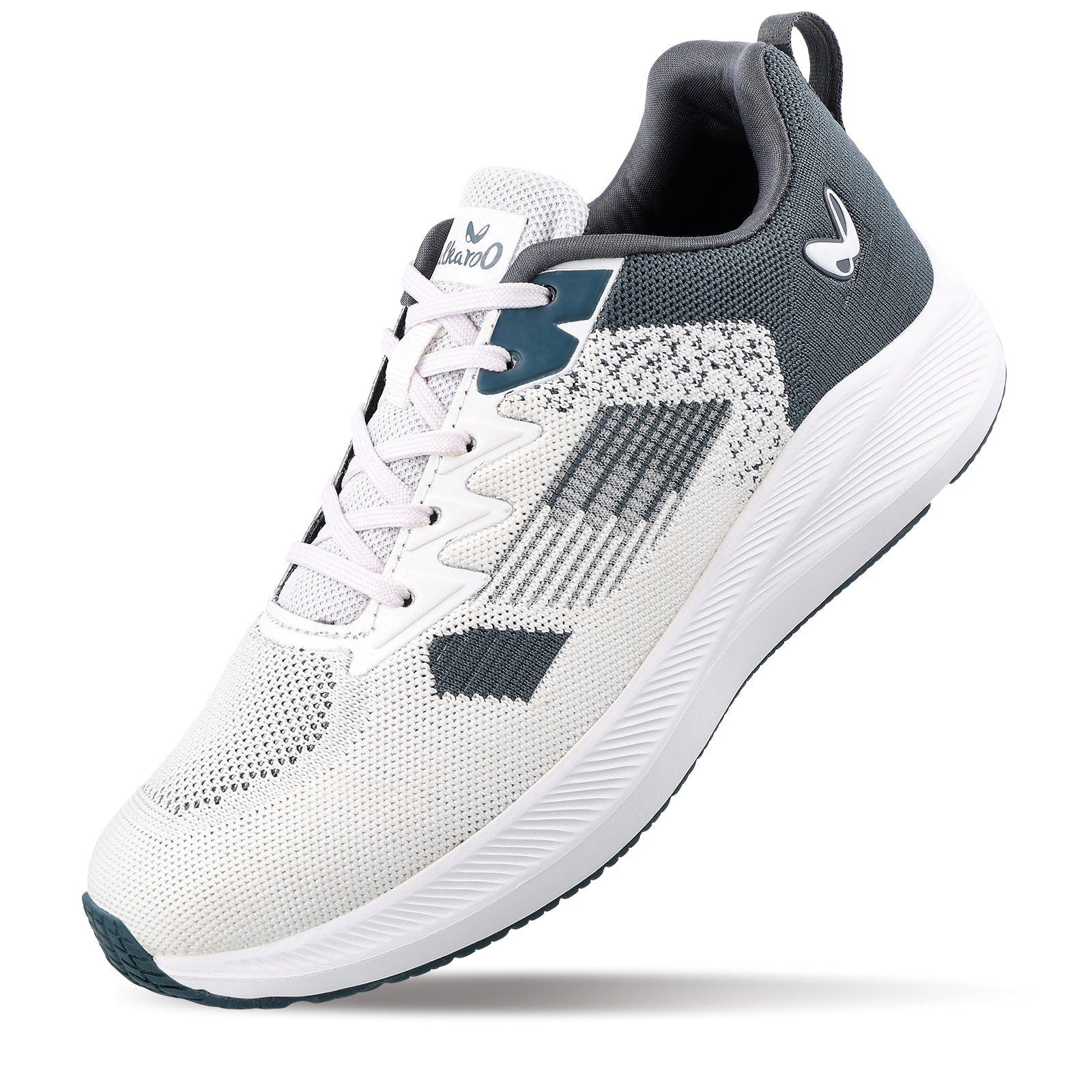 Walkaroo Men Sports Shoe - WS9121 Grey Turquoise - Walkaroo Footwear