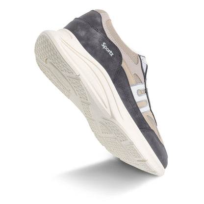 Men's Suede Sports Sneakers - SGE24009 Grey Beige
