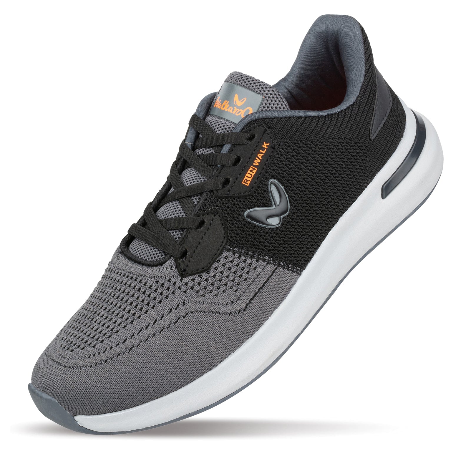 Walkaroo Men Walking Shoes - WS9085 Black Grey - Walkaroo Footwear