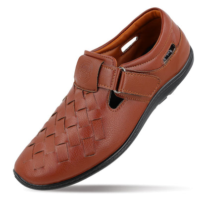 Walkaroo Roman Sandals Mens - WF6261 Brown - Walkaroo Footwear