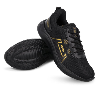 Walkaroo Men walking Shoes - WS3065 Black Gold - Walkaroo Footwear