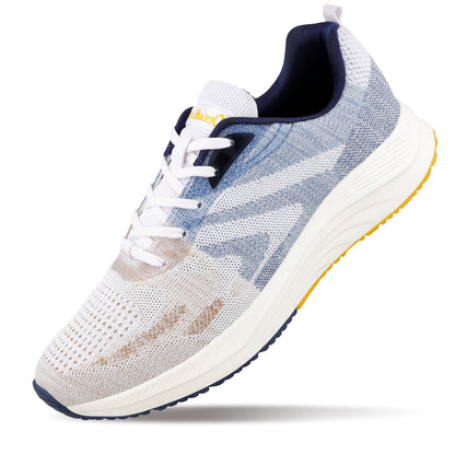 Men's Lace-up Sports Shoe - WS9109 Beige Blue