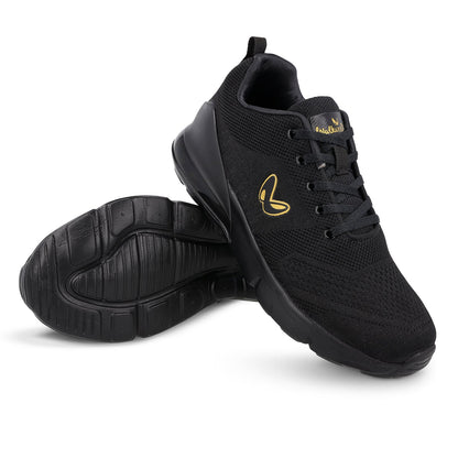 Walkaroo Running Shoes for Men - XS9751 Black Gold - Walkaroo Footwear