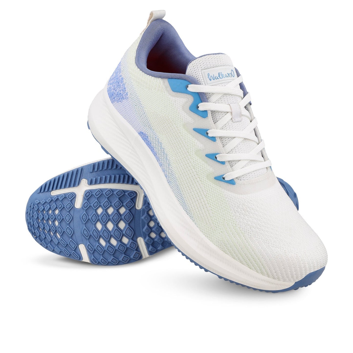 Walkaroo Men Sports Shoe - WS9114 White Blue - Walkaroo Footwear