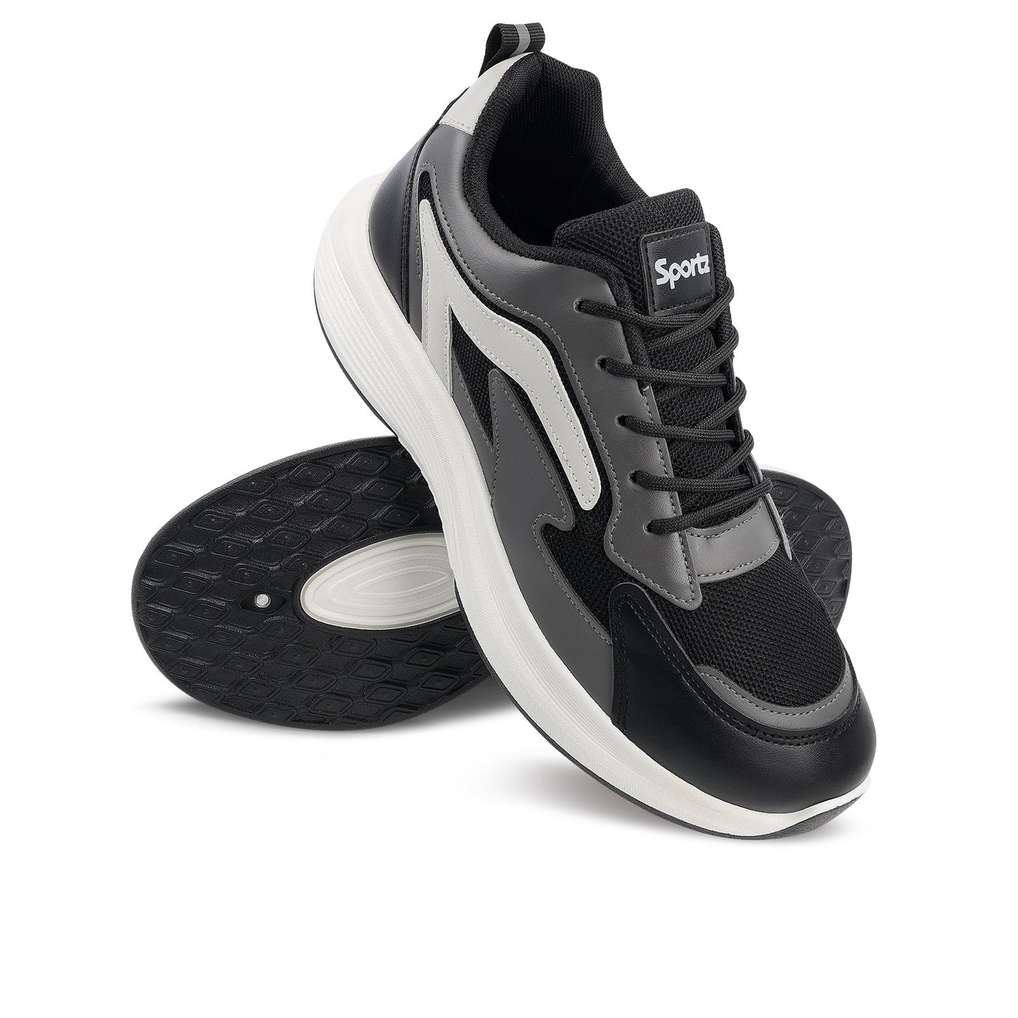 Men's Lace-up Walking Shoes - WS9129 Black Grey