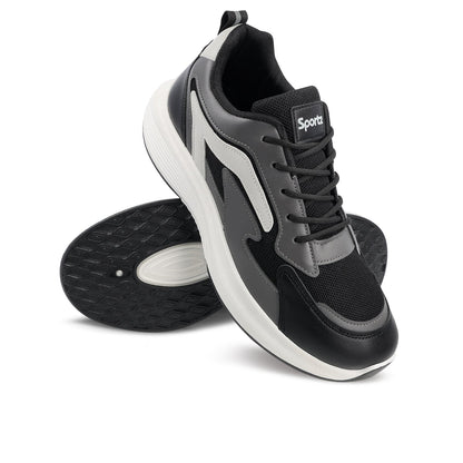 Men's Lace-up Walking Shoes - WS9129 Black Grey