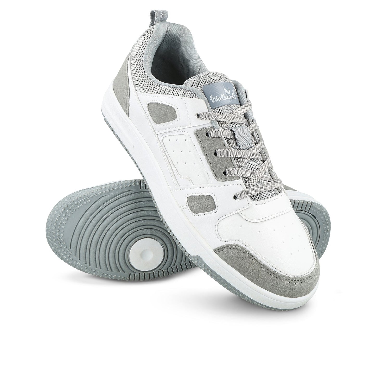 Walkaroo Mens Casual Shoes - WY3344 White Grey - Walkaroo Footwear