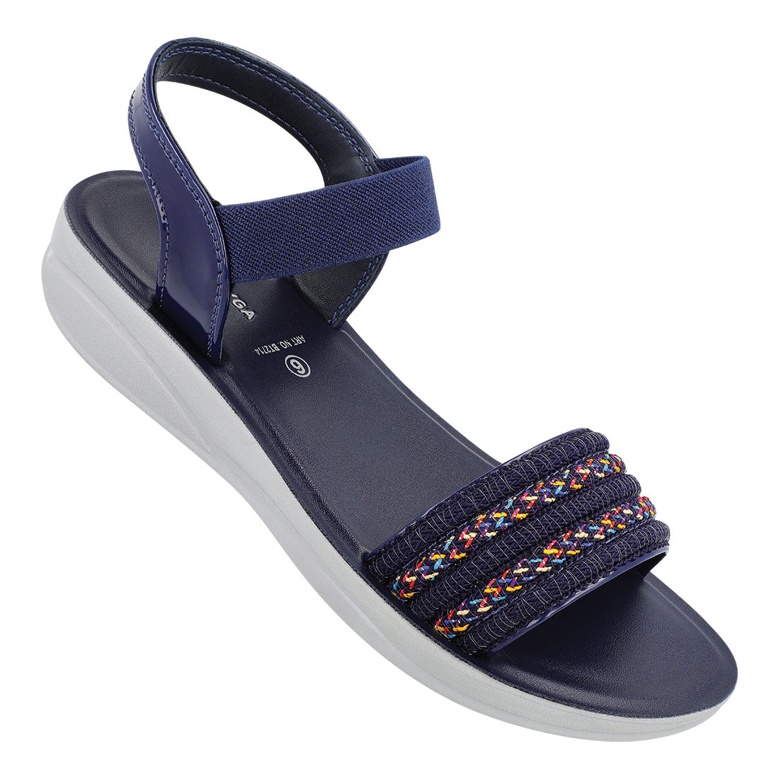 Walkaroo Girls Ankle Strap Heel Sandals - BT2714 Navy Blue - Walkaroo Footwear