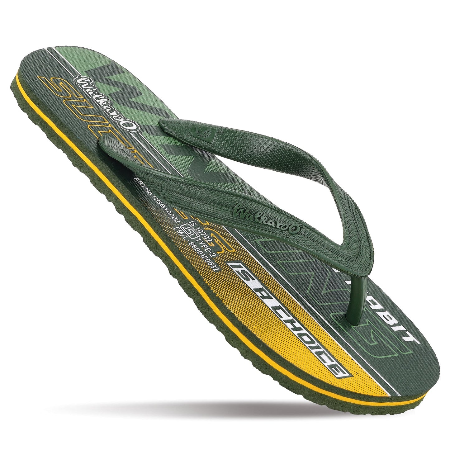 Men's Hawai Slippers - HGB10002 Olive Yellow