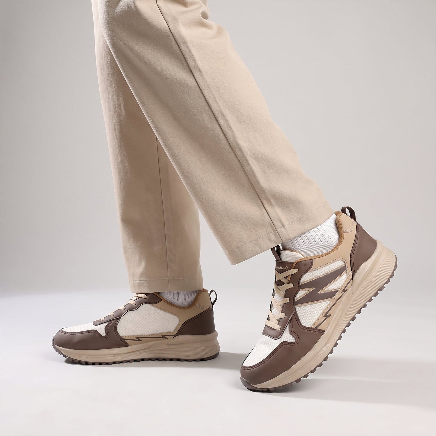 Men's Sports Shoe -ONG97007 White Tan