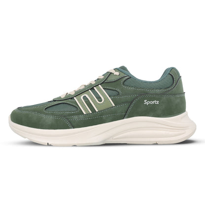 Men's Suede Sports Sneakers - SGE24009 Dark Green