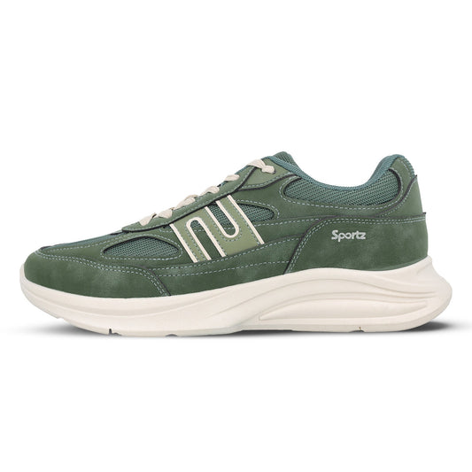Men's Suede Sports Sneakers - SGE24009 Dark Green