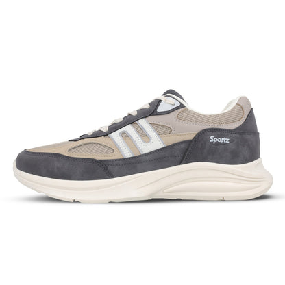 Men's Suede Sports Sneakers - SGE24009 Grey Beige