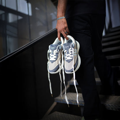 Men's Suede Sports Sneakers - SGE24009 Grey Beige