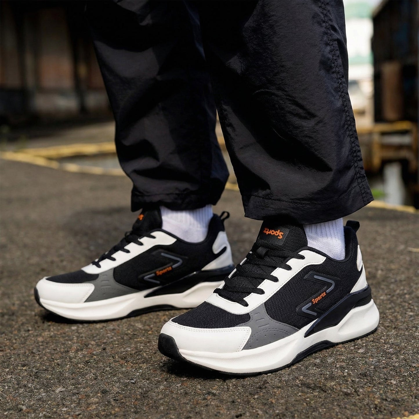 Men's Lace-up Sports Shoes - SGE24010 Black
