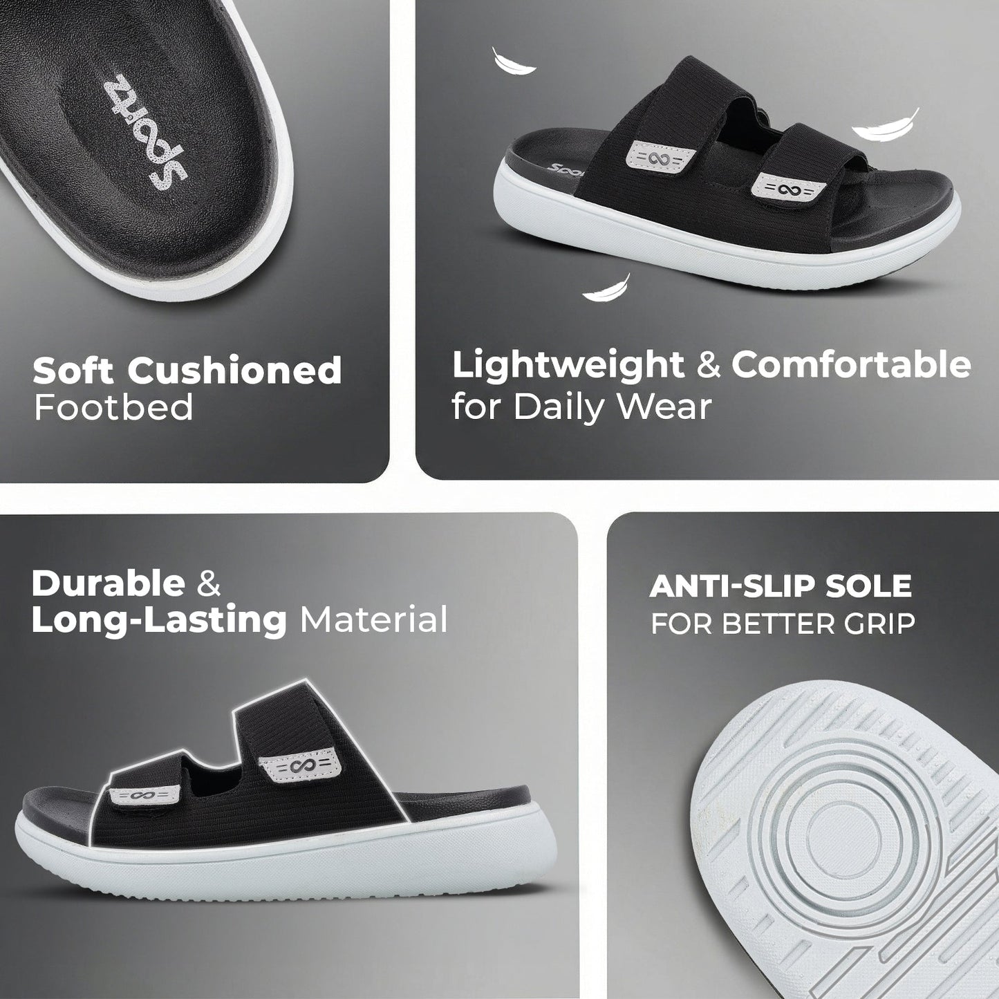 Men's Daily Wear Comfort Sandals - SGE28006 Black