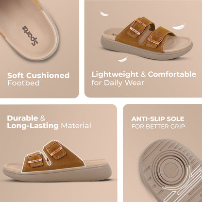 Men's Daily Wear Comfort Sandals - SGE28007 Beige