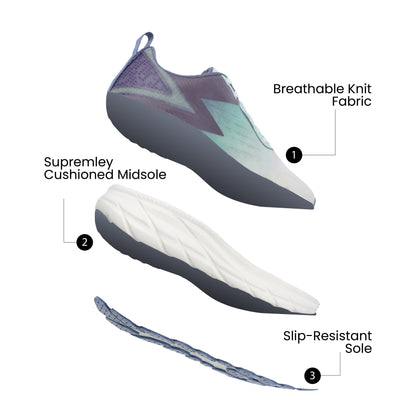 Men's Lace-up Sports Shoe - WS97543 White Grey