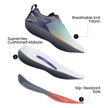 Men's Lace-up Sports Shoe - WS97545 Blue Orange