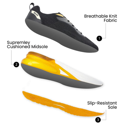 VORTIZ Men's Lace-up Walking Shoe - WS9140 Light Grey